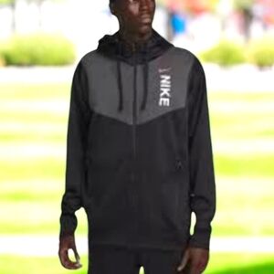 Nike Sportswear Hybrid Full-Zip warm Black Casual Streetwear Hoodie EUC Sz L